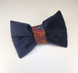 Navy Velvet Bow Clip